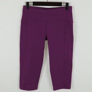 Oiselle Women's Size 6 Plum Mid Rise Pull On Crop Activewear Leggings